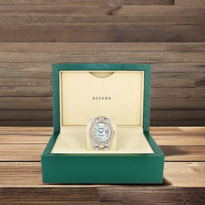 Elegante reloj de moissanita con esfera de nácar, reloj de moissanita económico y brillante de proveedor indio - Product Image 5