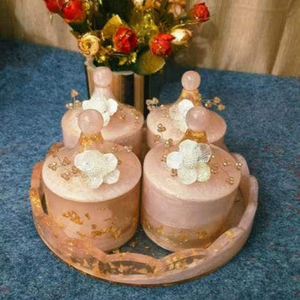 Juego de 4 Frascos para Frutos Secos Pintados a Mano con Resina Ecológica de Lujo Comestible, Calidad Premium a un Precio Muy Bueno - Product Image 4