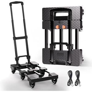 Carrello Pieghevole Portatile Resistente da 227 kg (500 libbre) a 6 Ruote, Carrello per Bagagli Richiudibile con 2 Corde Elastiche, Carrello Compatto Facile da Trasportare - Product Image 1