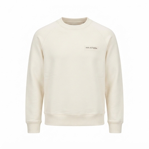 <b>Mens</b> Cream Crewneck Sweatshirt Raglan <b>Sleeve</b> Plain Casual Streetwear Pullover <b>Long</b> <b>Sleeve</b> <b>Top</b> - Product Image 3