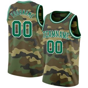Maillot de basketball personnalisé à motif camouflage, impression par transfert thermique, antibactérien, sans manches, options de nom d'équipe, logo et position - Product Image 1