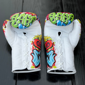 Guantes de Combate Personalizados con Diseño Nuevo, de Cuero Genuino, con Cierre de Cordones y Velcro, Correa de Muñeca Ajustable, Impresión por Sublimación, Unisex - Product Image 3