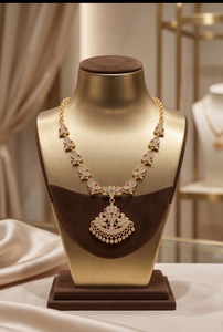 DIVYORO Gold Plated Crystal Floral <b>Necklace</b> & Earring Set Women's Anniversary & Wedding Jewelry Classic Style with <b>Ruby</b> Accents - Product Image 2