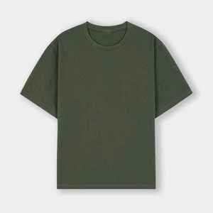 Premium Quality Heavyweight Textured <b>Waffle</b> Knit Men's Oversized Drop Shoulder Olive Green T <b>shirt</b> - Product Image 1