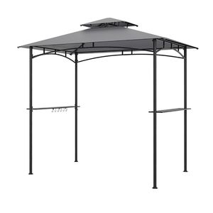 Gazebo per Barbecue 8 x 5 Piedi con Telaio in Metallo Resistente, 2 Ripiani e 6 Ganci - Tettoia e Pergola - Product Image 4
