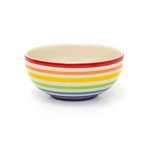 Tazón Redondo de Cerámica con Diseño de Rayas Arcoíris, Plato para Sopa, Platos para Fiestas - Product Image 2