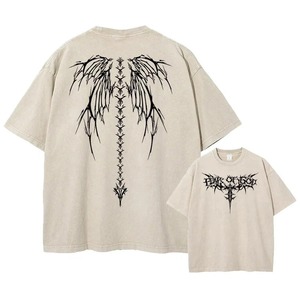 เสื้อยืดออกกำลังกายผู้ชายทรงโอเวอร์ไซส์ วินเทจ ผ้าคอตตอนหนานุ่ม ซักย้อมสีแบบแอซิดวอช ทรงหลวม - Product Image 4