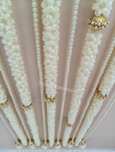 Decoración para el hogar, conjunto de telón de fondo de flores artificiales de Mogra y loto, guirnalda de Mogra con conjunto de decoración de telón de fondo de loto, conjunto floral de Mogra y loto - Product Image 2