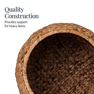 Space-Saving Eco-Friendly Stylish Storage Solution for Minimalist Decor Modern <b>Foldable</b> Water Hyacinth <b>Basket</b> - Product Image 6