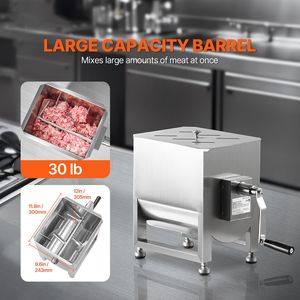 Miscelatore Manuale per Carne con Serbatoio Fisso in Acciaio Inox da 20L, per Lavorazione fino a 30LBS di Carne, Usato, per Miscelazione Salsicce - Product Image 2