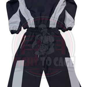 Survêtement en nylon 2026 avec logo personnalisé, ensemble deux pièces patchwork, veste zippée et pantalon, coupe-vent en polyester pour hommes - Product Image 5