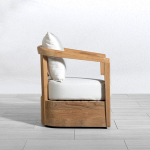Silla Telluride de Christopher Knight Home con Acabado en Madera de Teca Natural, Cojín Blanco, Diseño Moderno y Ecológico - Product Image 4