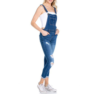 Mono de mezclilla de alta calidad hecho a medida, listo para el verano, de tela de elastano/poliéster, estilo vintage suave e informal, resistente a la decoloración. - Product Image 2