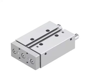 Cylindre pneumatique guidé DFM12-25-P-A-GF avec coussin d'air réglable, glissière pneumatique, alésage 12-63 mm, NBR, double action, vitesse 30-800 mm/s - Product Image 1
