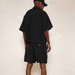 Ensemble short et sweat à capuche 2026 en coton 100 %, coupe ample à épaules tombantes, personnalisable avec logo, pour homme - Product Image 2