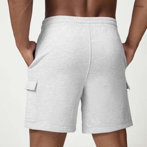 Pantalones Cortos de Forro Polar Blancos para Hombre, Tela Gruesa y Suave, Cintura con Cordón, Casuales, para Gimnasio, Entrenamiento, Descanso, Servicio de Logotipo Personalizado OEM - Product Image 2