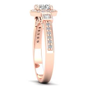 Anillo de compromiso REYES exquisito de plata de ley 925 con corte brillante redondo de moissanita de 0.87 quilates para mujer, joyería con certificado GRA - Product Image 3