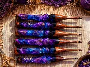 Wholesale Luxury Swirl Resin Knitting Needles Hand-Polished <b>Crochet</b> <b>Hook</b> Eco-Friendly DIY Crafting Tools for Hand Knitting - Product Image 1
