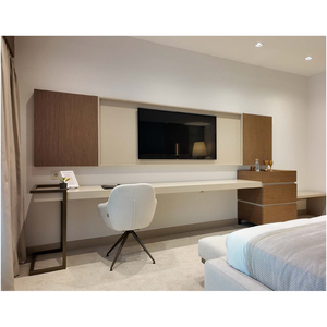 Ensemble de meubles d'hôtel Berfa modernes, écologiques et durables en panneaux de bois, avec rangement dissimulé et porte en verre dépoli, pour usage commercial, Kayseri - Product Image 2