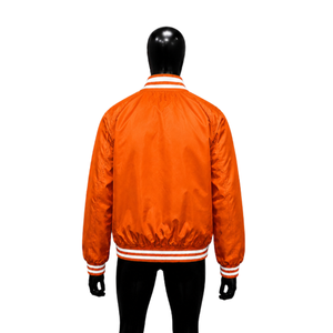 Veste universitaire orange pour homme Reklo Industries, couleur unie, col rabattu, coupe classique, vêtements d'hiver décontractés, respirante, écologique - Product Image 2