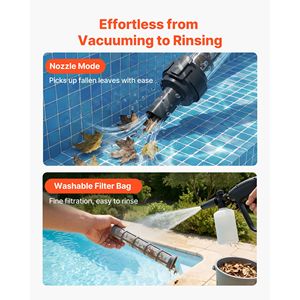 Nettoyeur de piscine sans fil portatif 8,5 GPM, autonomie de 60 minutes, aspirateur pour spa et bain à remous, 2 têtes de brosse, 2 filtres, petite taille - Product Image 6