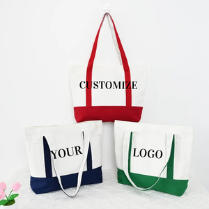 Sac fourre-tout en toile de coton avec fermeture éclair, logo et taille personnalisés, idéal pour le shopping et les voyages - Product Image 3