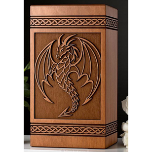 Eco Wooden Urn for Water Burial Ceremonies Artistic Wooden Cremation Urn with Hand Painting by AYAANS - Product Image 1