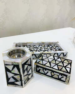 Élégant luxe perle Mubkhar ensemble fait à la main nacre incrustation porte-encens parfait pour Ramadan Eid arabe cadeau spécial - Product Image 6