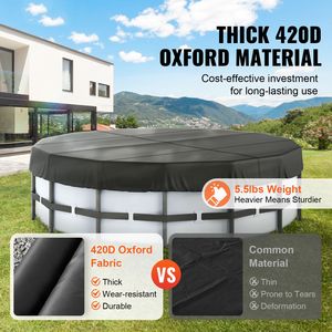Copertura Solare Rotonda in PVC da 4,5 m per Piscine Fuori Terra, Copertura di Sicurezza Invernale con Design a Coulisse, Tessuto Oxford 420D, Materiale PC - Product Image 2