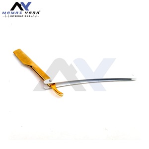Rasoir de barbier professionnel pliant en acier inoxydable robuste avec verrou coulissant pour rasage de précision du visage en salon - Product Image 3