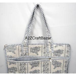 Handmade Hand Block Floral Quilted Laptop <b>Bag</b> with Zipper Laptop <b>Bag</b> For Office And School Use High Quality Daily Use Travel <b>bag</b> - Product Image 6