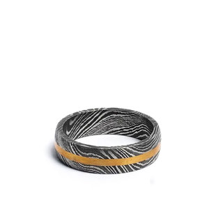 Anillo de Acero de Damasco Hecho a Mano, Joyería Artesanal Tradicional para Aniversario de Bodas y Regalo - Product Image 2
