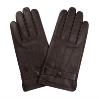 Gants en cuir de chèvre noir pour homme, personnalisés, chauds pour l'hiver, pour la conduite de moto, le ski, les sports de plein air