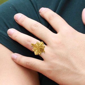 Bague porte-bonheur plaquée or avec breloque tortue pour hommes et femmes, Vaastu Fengshui, bijou tendance - Product Image 3
