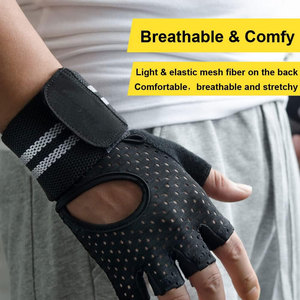 Gants de fitness demi-doigts en maille respirante antidérapants avec sangle de poignet réglable unisexe pour l'entraînement - Product Image 6