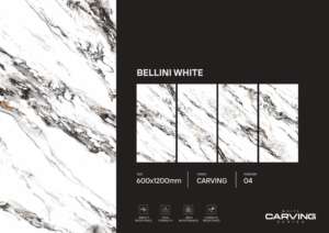 Azulejos de porcelana de diseño tallado, tamaño 600x1200, azulejos de pared y suelo de gran tamaño premium para proyectos de diseño de interiores modernos. - Product Image 2