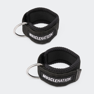 Manchette de levage réglable 2026 à succès avec anneau en D, logo personnalisé, rembourrage en néoprène, sangle de poignet et de cheville pour machine à câble - Product Image 4