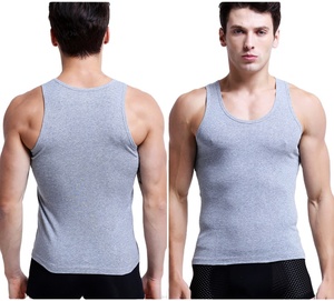 เสื้อกล้ามผ้าฝ้าย100% ฤดูร้อนสำหรับผู้ชายออกแบบโลโก้ได้เองสไตล์ยิม-ทรงหลวมสำหรับใส่ไปยิม & วิ่งตกแต่งแบบลำลอง - Product Image 5