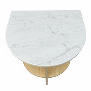 Table d'appoint et de chevet moderne pour chambre et salon avec étagère, fabriquée au Vietnam en bois d'hévéa écologique et placage MDF, garantie 1 an - Product Image 6