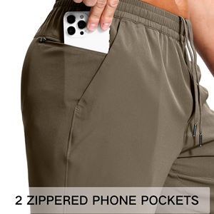 Shorts de tennis pour hommes, personnalisables, à taille élastique avec cordon de serrage, séchage rapide, respirants, écologiques, motif uni, style vintage, pour la gym et le sport - Product Image 4