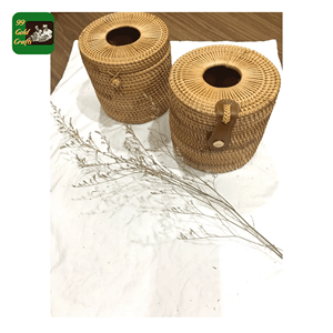 Boîte à mouchoirs en rotin, fabriquée à partir de matériau naturel en rotin pour couvrir les boîtes à serviettes et décorer la maison, artisanat vietnamien. - Product Image 6