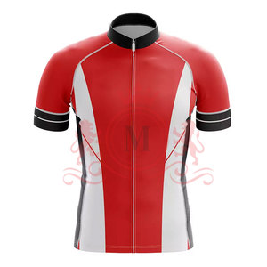 Ensemble maillot et short de cyclisme pour homme, rouge avec accents noirs, respirant, polyester, design sans coutures, pour adultes - Product Image 3