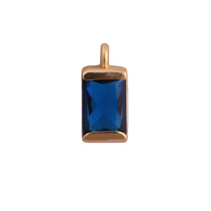 Colgante de Cuarzo Iolita Natural con Facetas Rectangulares Bañado en Oro, Conector de Gema Azul para Fabricación de Joyas - Product Image 1