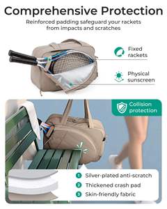 Sac de raquette de tennis et multisports portable en nylon imperméable pour l'extérieur avec design tendance, compartiment à chaussures indépendant, logo personnalisé - Product Image 2