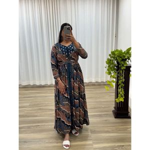 TENDANCE RAYON FOIL IMPRIMÉ SEULEMENT ROBE BLEU - Product Image 1