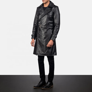 Mid-length Leather Men's Coat Winter Plus Fleece Large Lapel Suit <b>Fur</b> Coat Men - Product Image 2