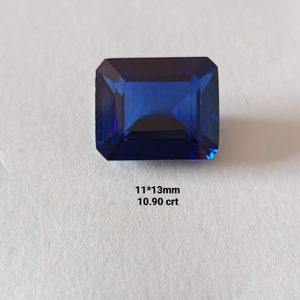Zafiro Azul Sintético Corte Esmeralda, Gema Suelta de Alta Claridad, Piedra Premium para Joyería, Grado de Exportación, Fábrica OEM - Product Image 1