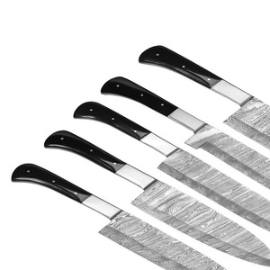 Juego de Cuchillos de Cocina Hechos a Mano por A&M Enterprises con Mango de Micarta Negra y Bolster Pulido, Cuchillos de Supervivencia, Utilitarios y de Caza - Product Image 4