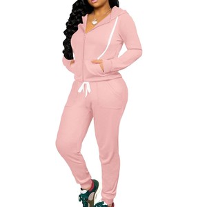 Conjunto Deportivo para Mujer con Degradado de Color, Cierre de Cremallera en Manga Larga, Corte Regular, Pantalones Casuales para Correr, Transpirable, de Poliéster y Algodón, para Otoño - Product Image 3