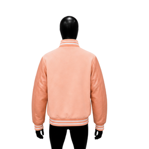 Chaqueta Universitaria Vintage de Lana Color Durazno, Impresionante, con Cuello Vuelto, Estilo Casual, para Otoño, Exclusiva, Hermosa - Product Image 2